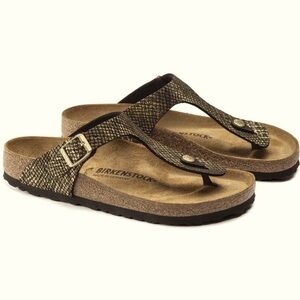 Birkenstock Gizeh Shiny Python Black